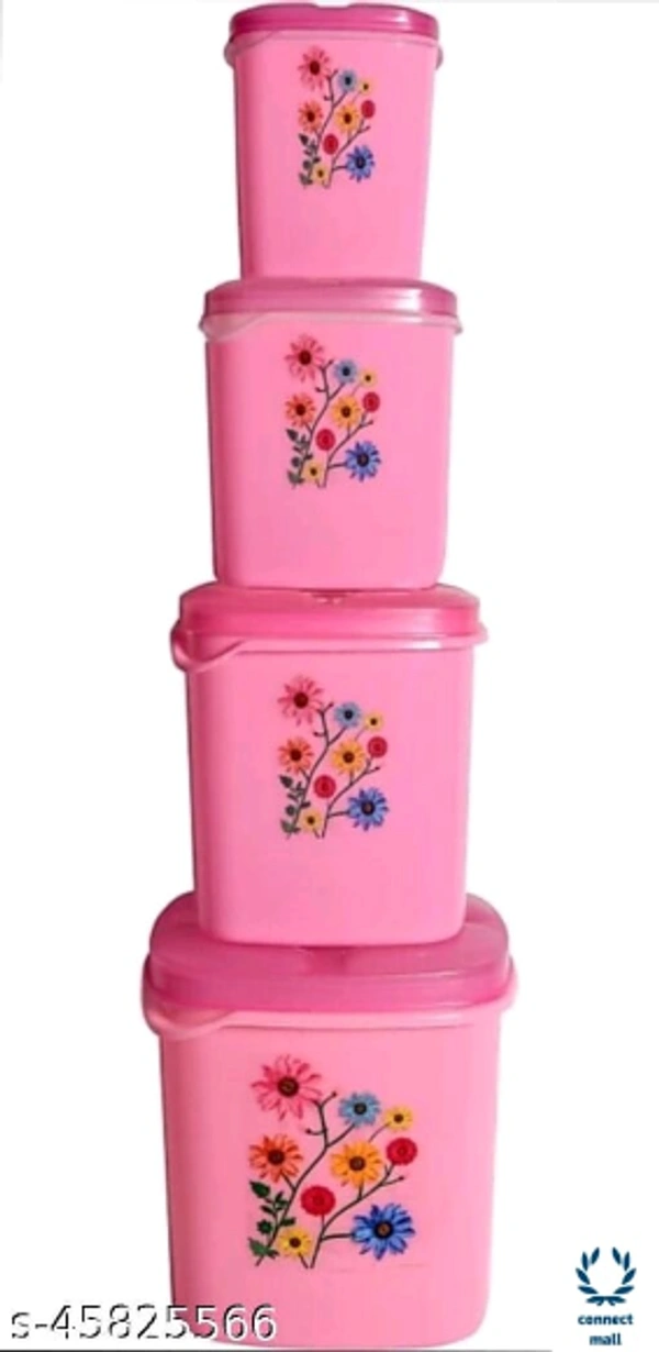 Essential Plastic Jars & Containers - L X H X W :11 X 8 X 5.5, Pink, Plastic, Other Airtight, 8 Piece of 1 Pack